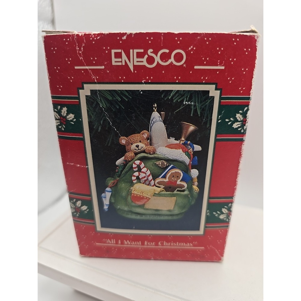 ENESCO 1991 ALL I‎ WANT FOR CHRISTMAS ORNAMENT 577618